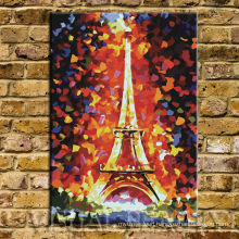 Paris Eiffel Tower Palette Knife Oil Painting